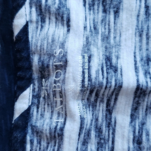 (XL) Talbots 100% Cotton Embroidered Lightweight Tropical Stripe Tank Top Casual - Picture 3 of 8